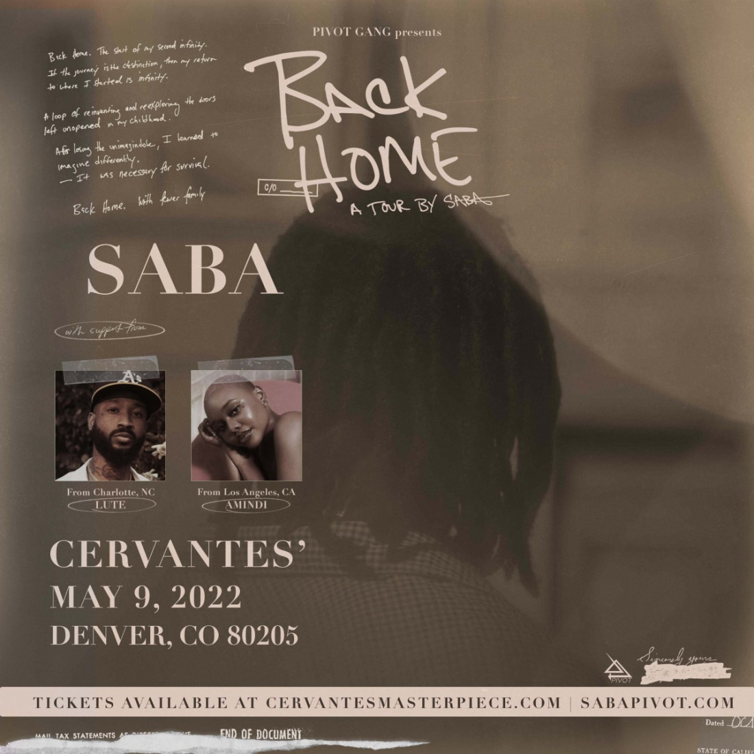 Saba - The Back Home Tour